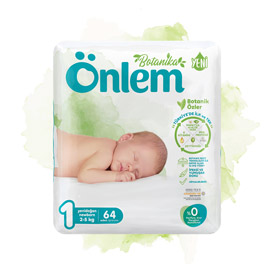 Önlem Botanika Bebek Bezi İkili Jumbo Paket Yenidoğan 64 Adet (2 - 5 kg)